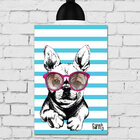 Placa Decorativa MDF Cachorro Fundo Azul