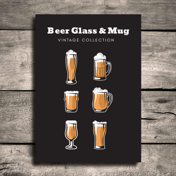 Placa Decorativa MDF Cerveja Glass & Mug