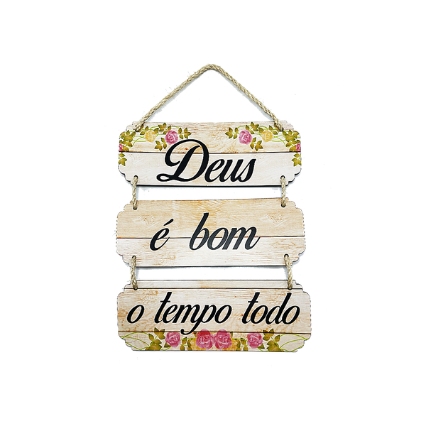 Placa Decorativa Mdf Com Dizeres E Corda