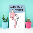Placa Decorativa MDF Flamingo Unicórnio 20x30cm