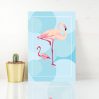 Placa Decorativa MDF Flamingos e Círculos 20x30cm