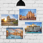 Placa Decorativa MDF Fotos da Itália Kit 4un 30x40cm