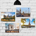 Placa Decorativa MDF Fotos de Paris Kit 4un 30x40cm
