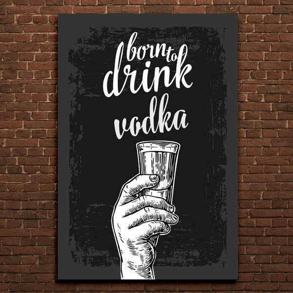 Placa Decorativa MDF Frase Bebida Vodka 30x40