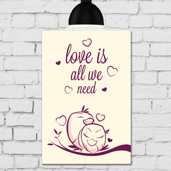 Placa Decorativa MDF Frase e Pássaros