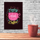 Placa Decorativa MDF Frase Enjoy Coffee