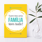 Placa Decorativa MDF Frase Família Amarela 30x40cm