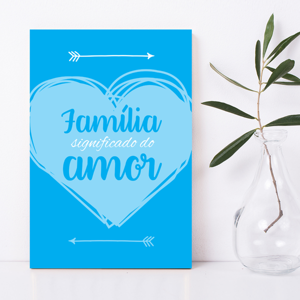 Placa Decorativa Mdf Frase Familia Amor Azul 30x40cm Leroy Merlin