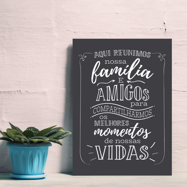 Placa Decorativa Mdf Frase Familia Reunida Leroy Merlin