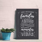 Placa Decorativa MDF Frase Família Reunida 30x40