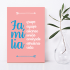 Placa Decorativa MDF Frase Familia Rosa 30x40cm