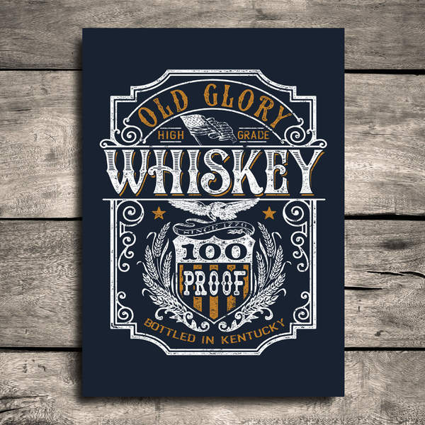 Placa Decorativa MDF Frase Glory Whisky