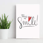 Placa Decorativa MDF Frase Make Me Smile