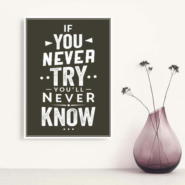 Placa Decorativa MDF Frase Never Know 30x40