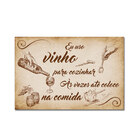 Placa Decorativa MDF Frase Vinho