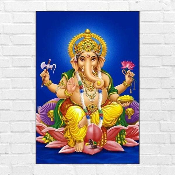 Placa Decorativa Mdf Ganesha Tamanho 20x27cm Modelo 5