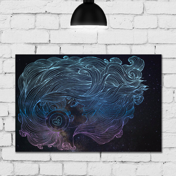 Placa Decorativa MDF Garota Waves