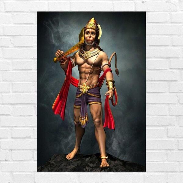 Placa Decorativa Mdf Hanuman Tamanho 20x27cm Modelo 2