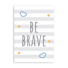 Placa Decorativa MDF Infantil Be Brave Azul 20x30cm