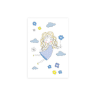 Placa Decorativa MDF Infantil Menina e Flores Azuis 20x30cm