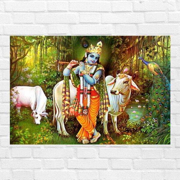 Placa Decorativa Mdf Krishna Tamanho 20x27cm Modelo 5