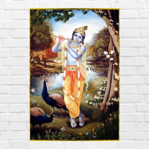 Placa Decorativa Mdf Krishna Tamanho 20x27cm Modelo 6