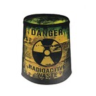 Placa Decorativa Mdf Lata Redonda Perigo Radiação Amarelo