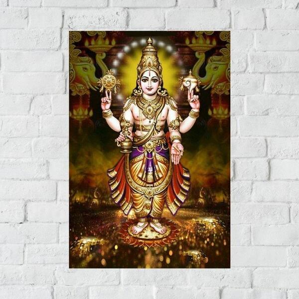 Placa Decorativa Mdf Lord Dhanvantari Tamanho 20x27cm