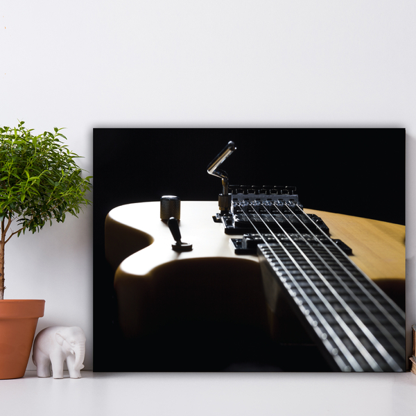 Placa Decorativa MDF Música Guitarra Fundo Preto 20x30cm