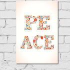 Placa Decorativa MDF Peace Floral