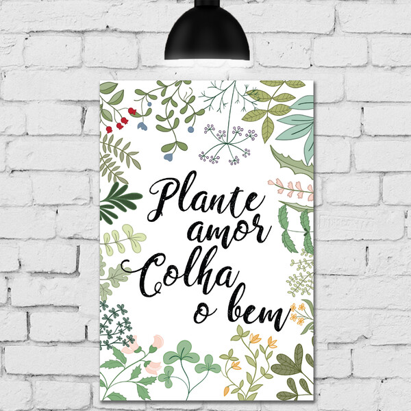 Placa Decorativa MDF Plante Amor 30x40