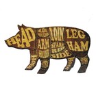 Placa Decorativa Mdf Restaurante Formato Porco Cortes Carne