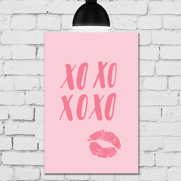 Placa Decorativa MDF Romântica XOXO 30x40