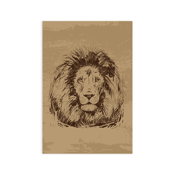 Placa Decorativa MDF Safari Leão 30x40cm