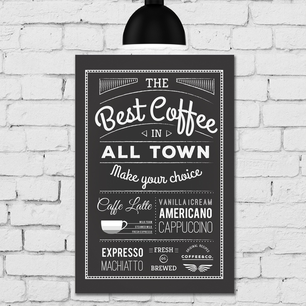 Placa Decorativa MDF Vintage Café