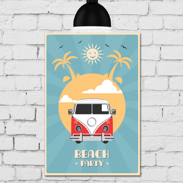 Placa Decorativa MDF Vintage Kombi 30x40