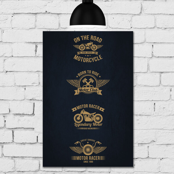 Placa Decorativa MDF Vintage Moto On The Road
