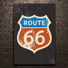 Placa Decorativa MDF Vintage Rota 66 30x40