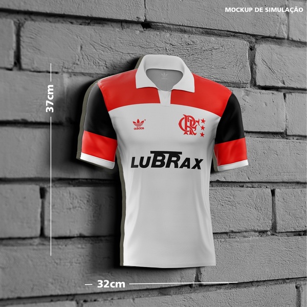Placa Decorativa Modelo Camiseta Flamengo Branca 1992 Pdtretr