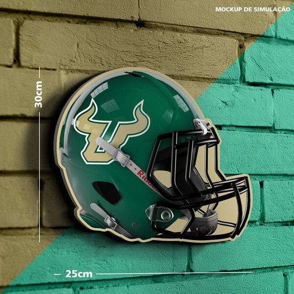 Placa Decorativa Modelo Capacete Tema Futebol Americano Colle