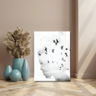 Placa Decorativa Mulher E Pássaros 30x45 P/ Ambientes