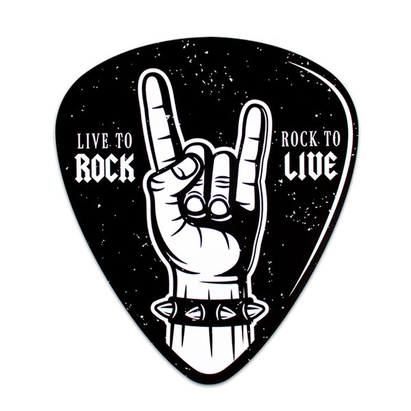 Placa Decorativa Música Palheta Rock Recorte 20x30 Cm