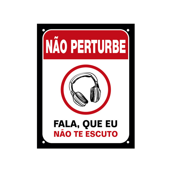 Placa Decorativa Nao Perturbe Vermelho 23x18cm Leroy Merlin
