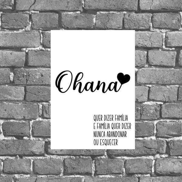 その他 ohana Placa Decorativa Ohana Significado 18x27cm | Leroy Merlin