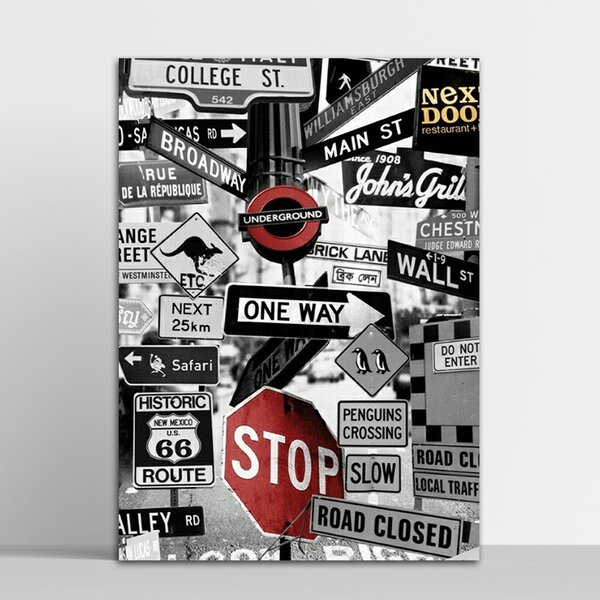 Placa Decorativa One Way 30x40cm