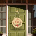 Placa Decorativa Osb Com Corda Sisal Boas Festas Flor Natal -