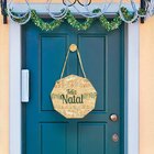 Placa Decorativa Osb Com Corda Sisal Feliz Natal Acessórios -