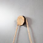 Placa Decorativa Osb Com Corda Sisal Flor De Lótus - 26x25cm