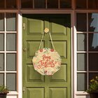 Placa Decorativa Osb Com Corda Sisal Natal Boas Festas Enfeit