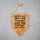 Placa Decorativa Osb Com Corda Sisal Quando Você Ama O Que Vo